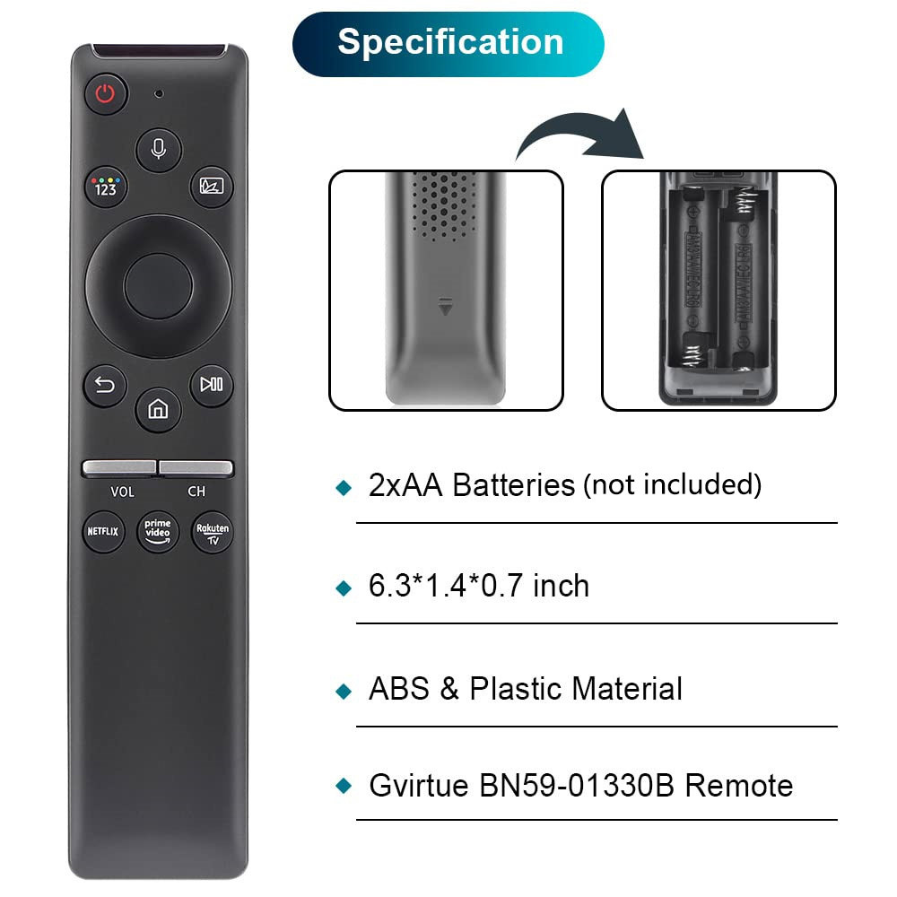BN59-01330B Voice Remote Control for  Smart TV LED QLED 4K 8K UHD HDR Curved with Netflix,
