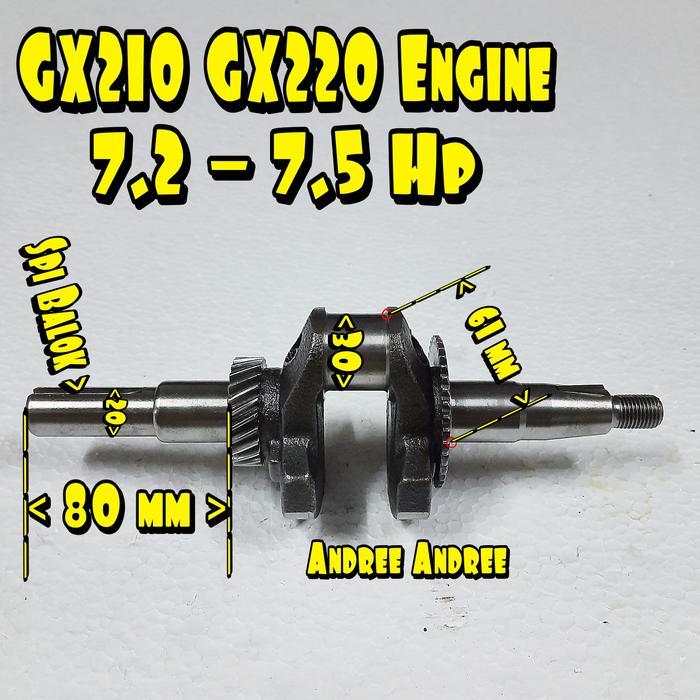 Gx-210 Gx-220 Crankshaft Kruk As Engine Honda Gx210 Gx220 7.2 - 7.5 Hp