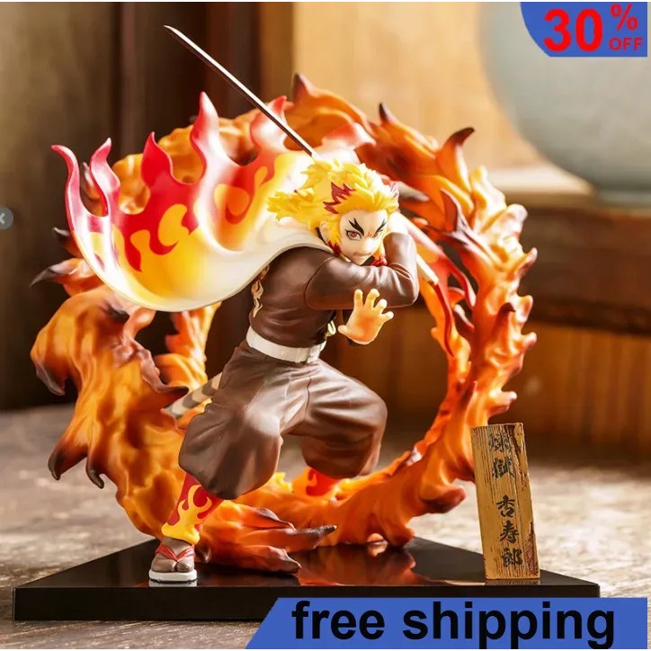 20CM Demo Slaye Anime Figure Inflammation Hashira Rengoku Kyoujurou Adult Action Figure Collect