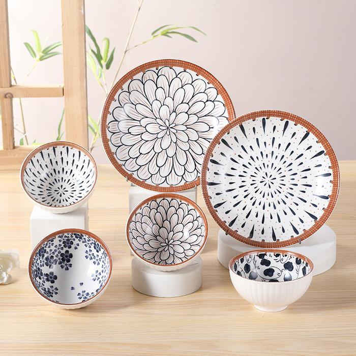 BOHEMIAN SET PIRING DAN MANGKOK JEPANG JAPANESE PLATE SOUVENIR KADO