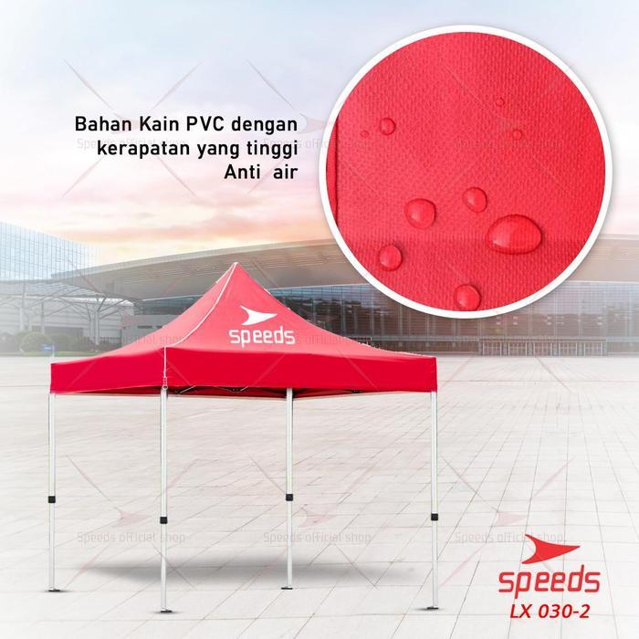 SPEEDS Tenda Lipat 3 x 3 M Tenda Bazar Pameran Tenda Jualan Otomatis Rangka Camping Outdoor Putih
