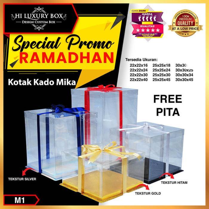 Box Mika Kue Serbaguna Packaging Mika Transparan Murah Uk 25x25