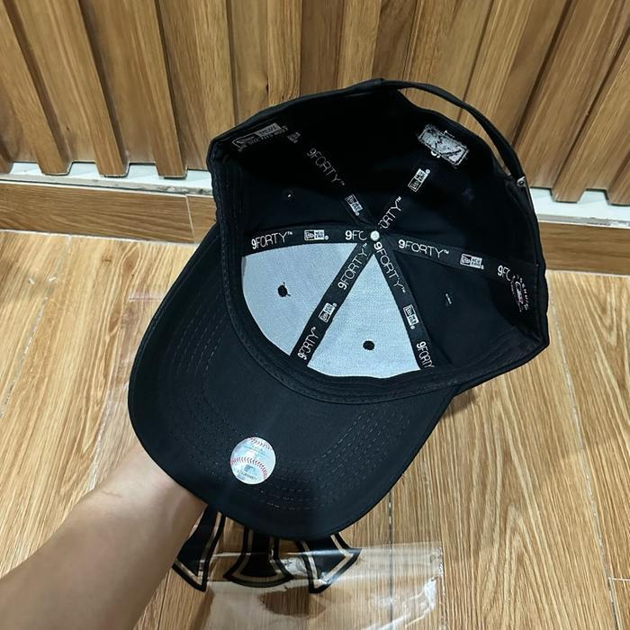 Topi Pria Minimalis Topi Ny Mlb Cap Full Black Full Tag