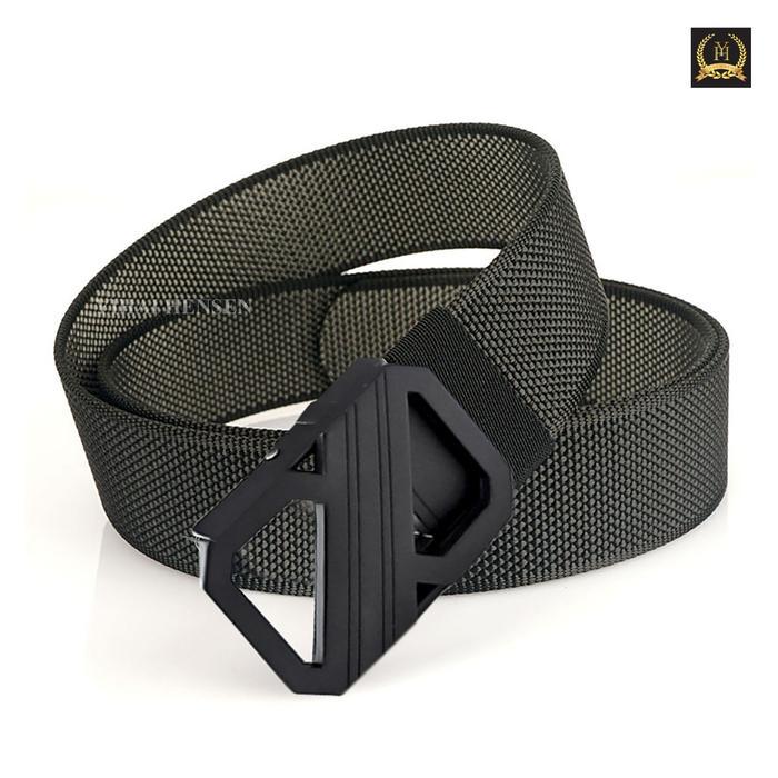 Ikat Pinggang Minimalis [Y&H] Ikat Pinggang Pria Warna Ganda Bolak Balik Sabuk Nylon Canvas