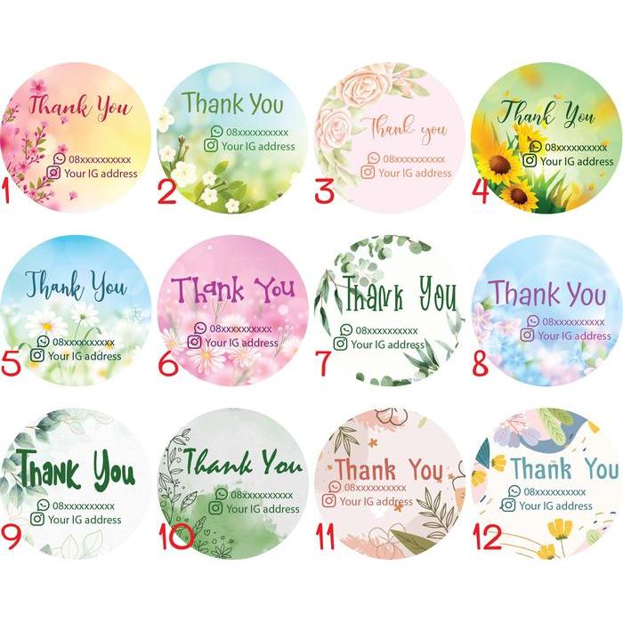 CUSTOM Thank You Sticker Label Stiker Thank You Sticker Segel
