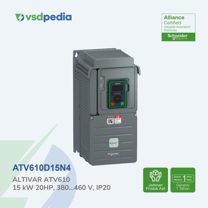 Terlaris Schneider Altivar Atv610 Inverter Vsd Vfd 15Kw 20Hp 380-460Vac 3Ph Ip20 Atv610D15N4