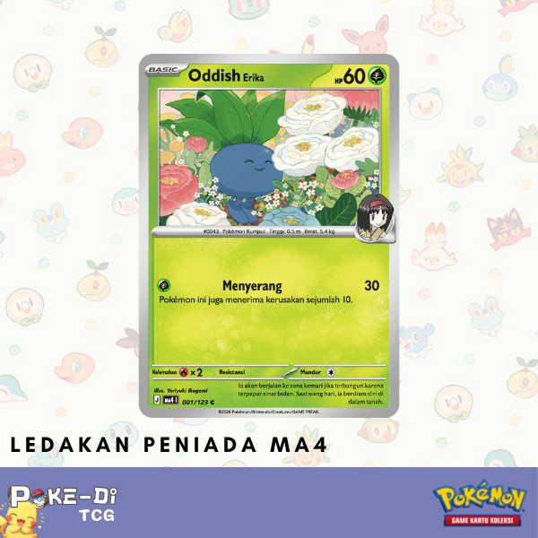 Oddish Erika MA4 | 001/123 C - Pokemon TCG Indonesia