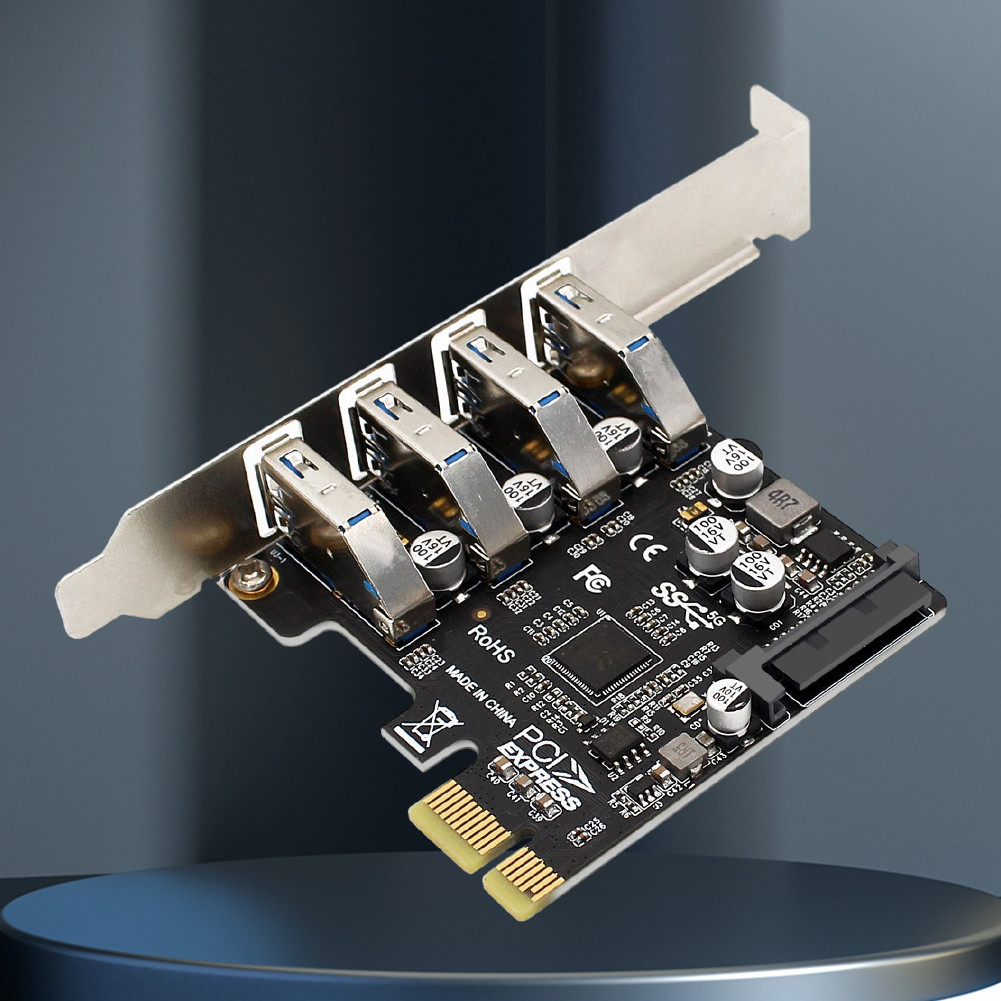 PCIe USB 3.0 HUB Adapter 4 Port USB 3.0 PCI-E Expansion Card USB3 PCIe USB3.0 Controller USB 3.0 PCI