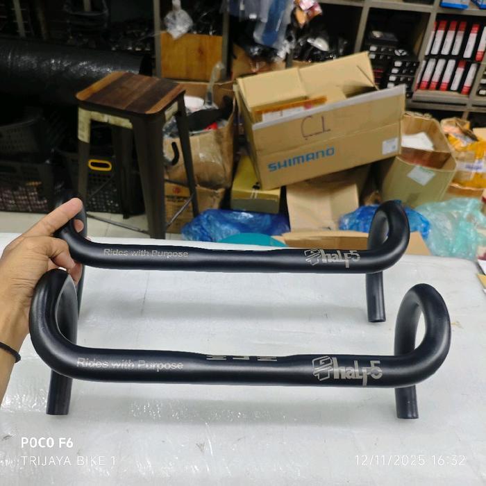 Stang Dropbar Balap Aero Gt Half5 Alloy Gepeng Pipih 380Mm 400Mm Size 25.4 Hitam Rides With Purpose