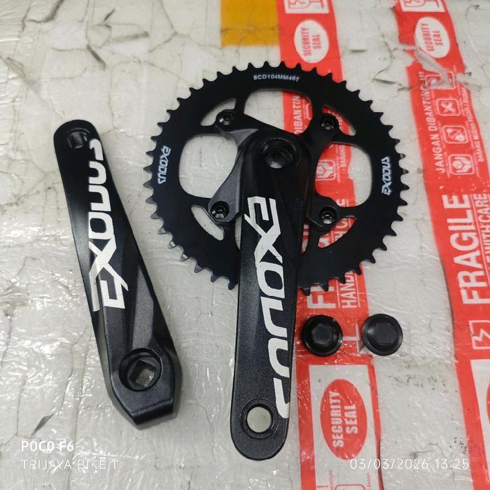 Crank Single Exodus Cw 46T Bcd 104 Model Bb Kotak Alloy Gir Depan Sepeda Fixie Lipat Federal Exodus