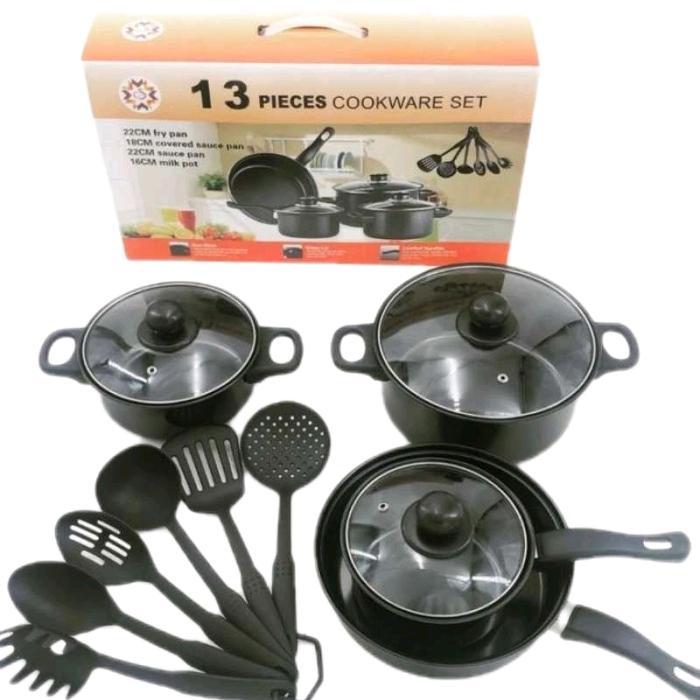 PROMO MURAH Set Perabotan Dapur 13 Buah dengan Panci dan Alat Masak