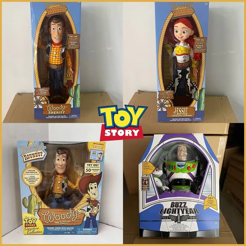Toy Story 20th Anniversary Cowboy Woody Figure Jessie Figures Pull Line Talk Interactive Buzz