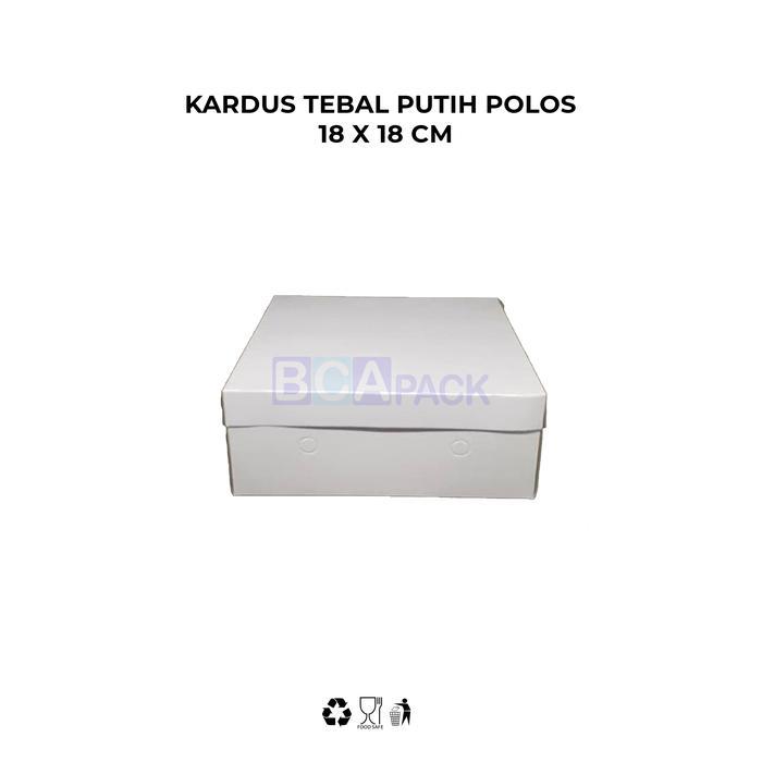 KARDUS PUTIH POLOS 18 X 18 CM - DUS KOTAK MAKAN