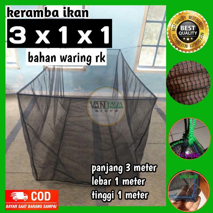 Jaring apung keramba waring ikan 3x1x1 hapa kotak ikan keci lele nila