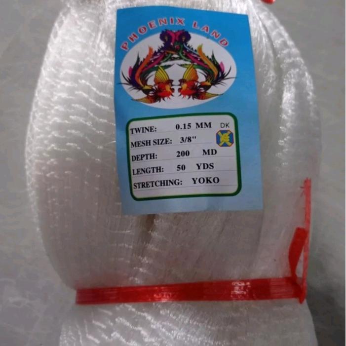 jaring ikan kecil 0.15" inchi 200md/50yds yoko jaring ikan teri jaring udang jaring ikan kecil