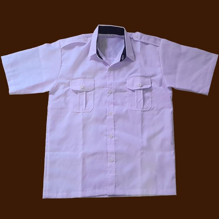 SIAPKIRIM Baju putih pria pns asn pppk dinas seragam putih krah hitam Seragam PPPK PDH / Lapangan /