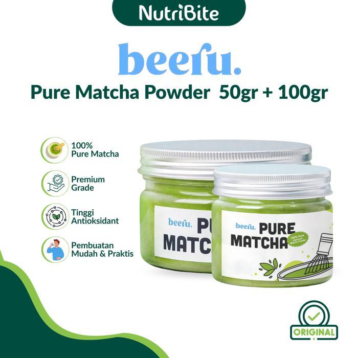 Beeru Pure Matcha Alami Powder Bubuk Matcha Premium Original pasi ori