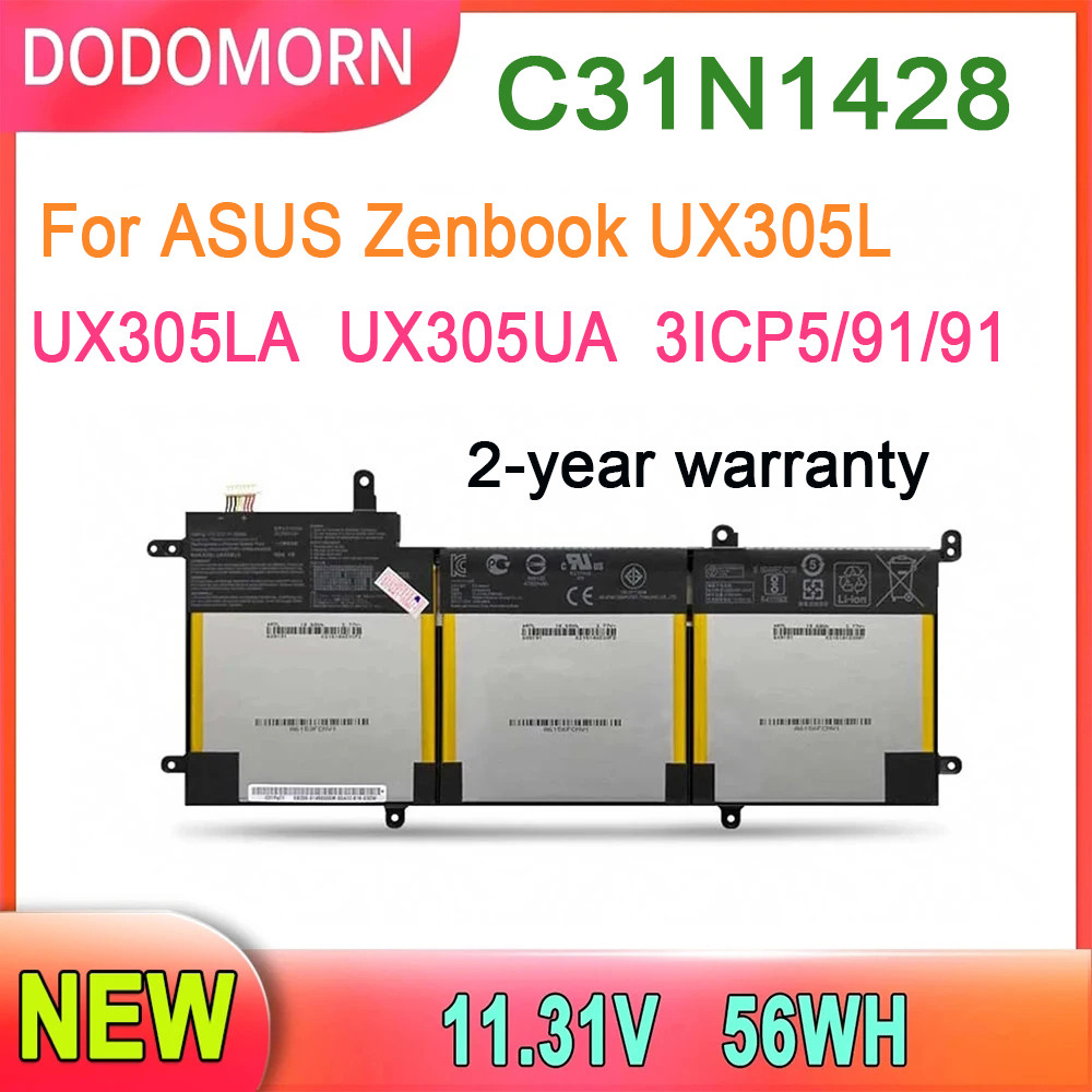 DODOMORN Laptop Battery For ASUS Zenbook UX305L UX305LA UX305UA Series 11.31V 56WH Full Capacity