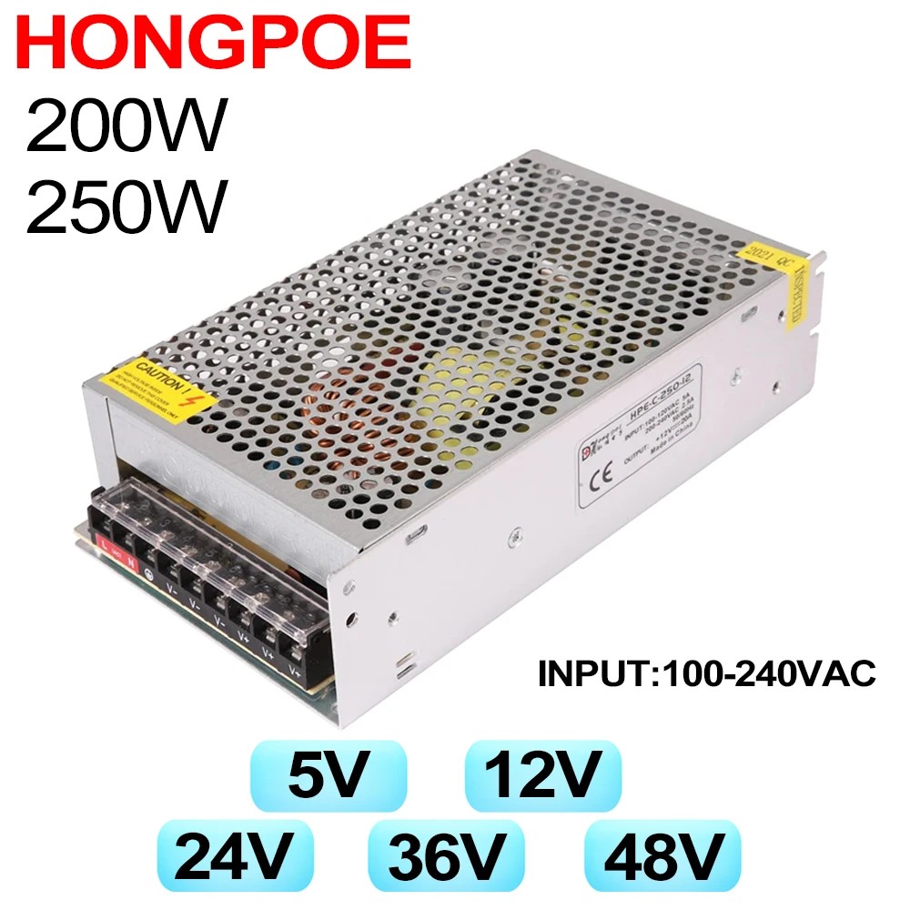 NEW DC 5V 12V 24V 36V 48V Power Supply SMPS AC-DC 100-220V TO 5V 12V 24V 36V 48V 5A 10A 20A 30A 40A 