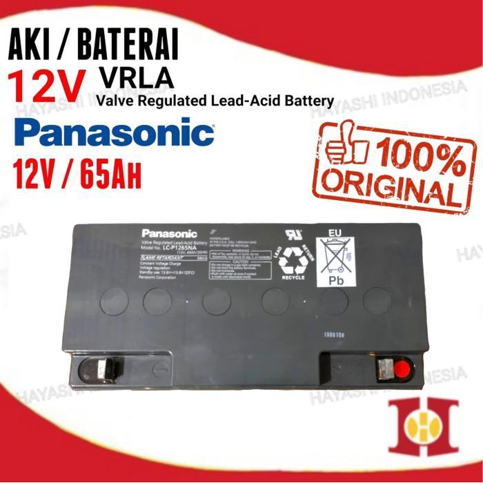 Aki 12V 65Ah Panasonic Original GP VRLA Accu Baterai UPS Mobil Motor