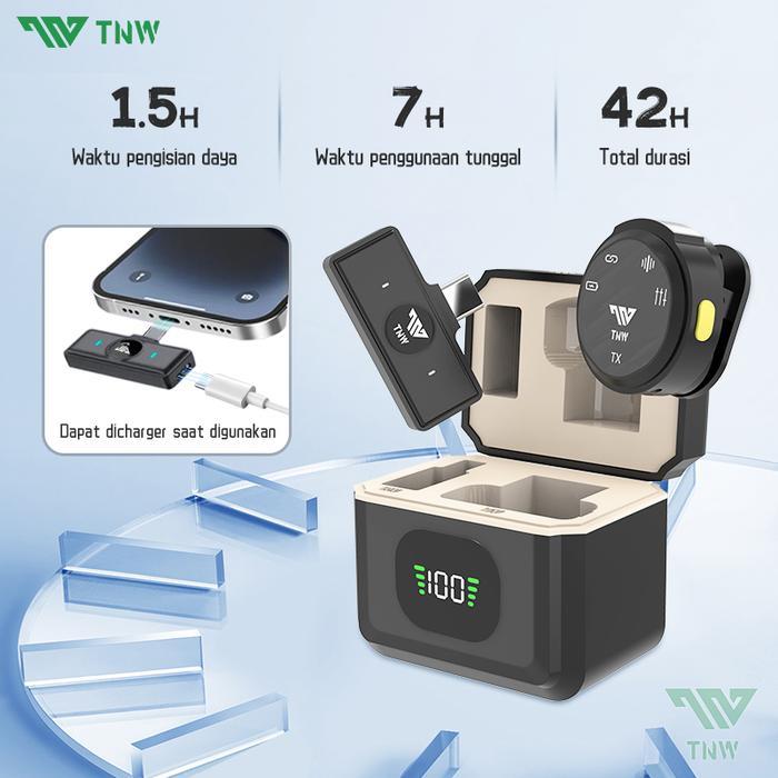 Tnw A28 Wireless Microphone Magnetic Clip On Mic Lavalier Microphone Hp Plug & Play Nirkabel