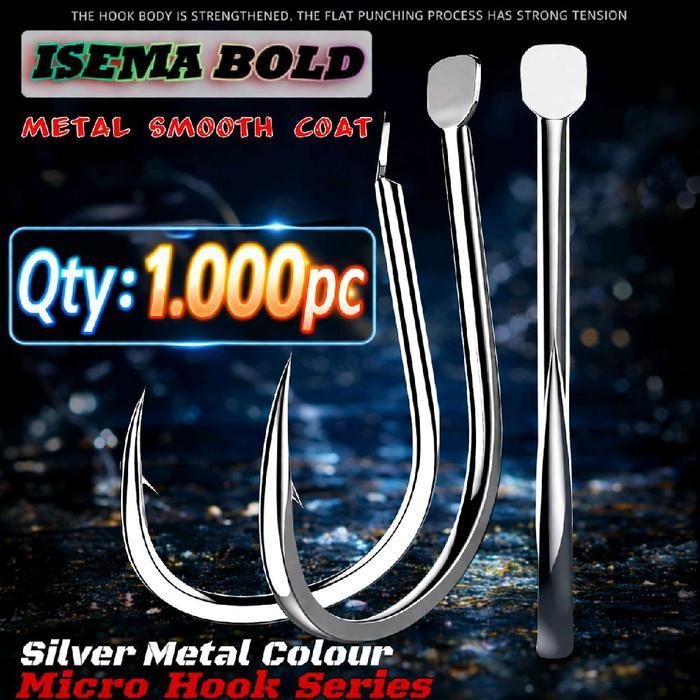 GROSIR 1.000 BUAH HOOK ISEMA BOLD MICRO JIGGING KAIL GARONG BUKAN KATYUSHA/DAICHI WHITE NICKLE