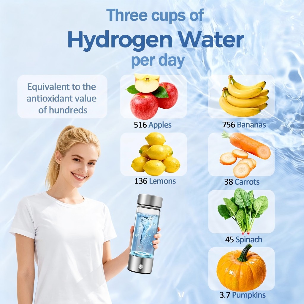 Portable Hydrogen Water Generator Bottle Rechargeable Electric Alkaline Water Ionizer Cup