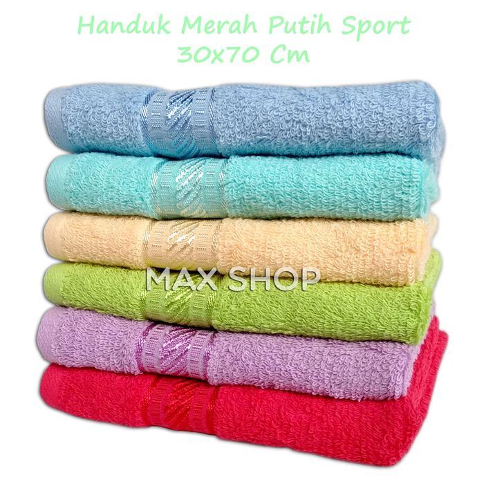 Handuk Muka Merah Putih Polos 30X70Cm Handuk Kecil Sport Olahraga