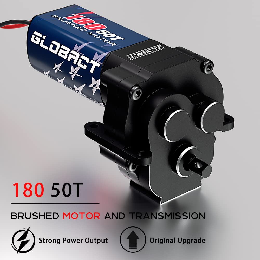 GLOBACT 180 50T Brushed Motor with Aluminum Transmission Gearbox for 1/18 TRX4M Upgrade Accessories