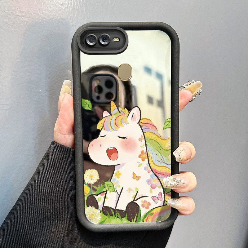 Casing Hp OPPO A7 OPPO A5s OPPO A12 OPPO A12S A11k Case Unicorn Berwarna Cermin Kasing silikon Cesin
