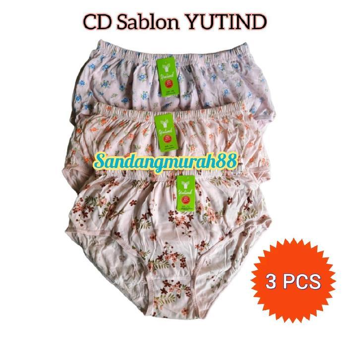 [ 3Pcs ] Cd Yutind Sablon Cd Yutind Motif Bunga Full Print Terbaru