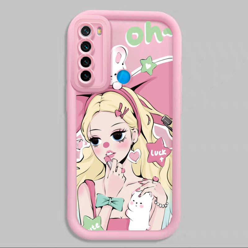Casing Hp untuk Xiaomi Redmi Note 8 Note 8T Case Pola Gadis Lipstik Tren Kasing silikon Cesing kuat 