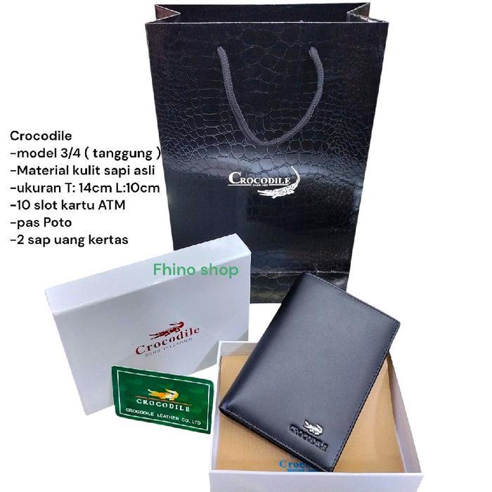 Crocodile original terbaru Dompet pria dan wanita kulit asli model tanggung 3/4 impor