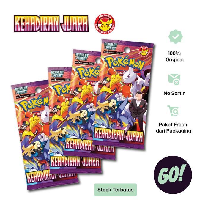 Kehadiran Juara Pokemon Indonesia Booster Pack - Kartu Pokemon Indonesia - Sv10S Murah