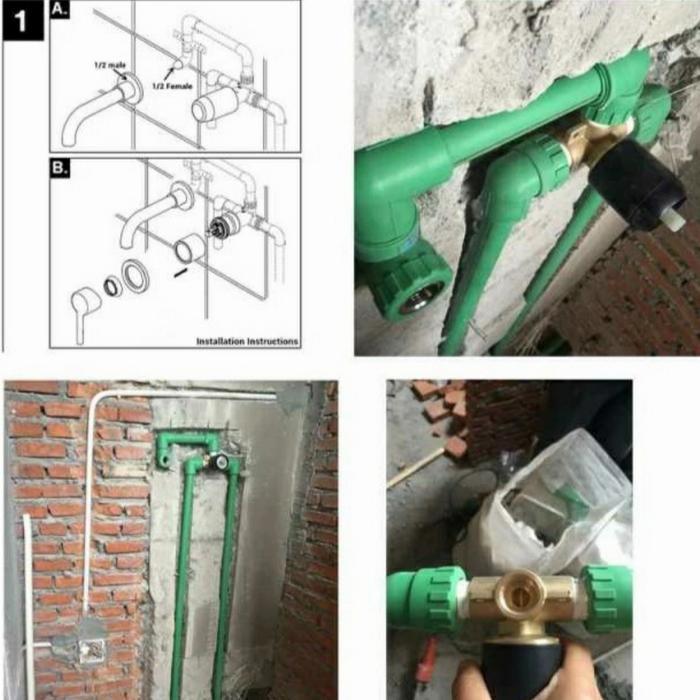 KRAN WASTAFEL TEMBOK PANAS DINGIN/KRAN WASTAFEL DINDING HITAM