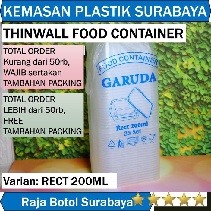 12pcs RECT Thinwall kotak Persegi Panjang 200ml 500ml 650ml 750ml 1000ml 12 pcs penyimpanan makanan