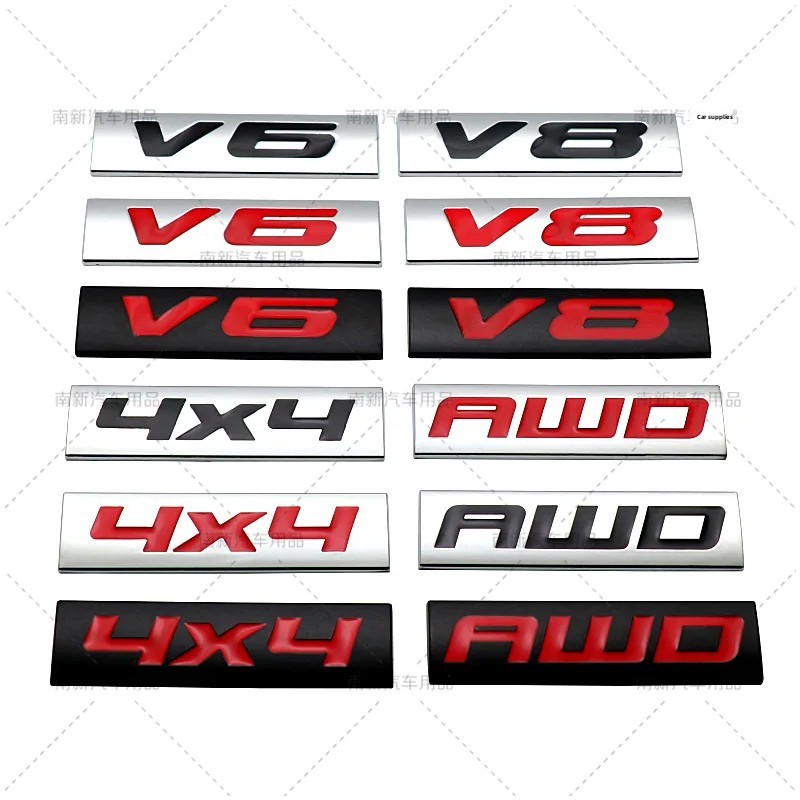 Car Engine Size Sticker 4X4 V6 V8 AWD Modification Decal Auto Accessories China Manufacturer Origin