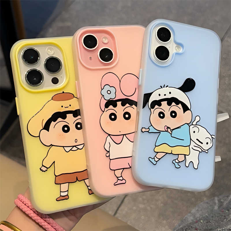 2 In 1 Lucu Crayon Shin-Chan Case Iphone 17 Pro Max 16 Plus 12 Pro 13 11 15 14 16 Pro Max Case