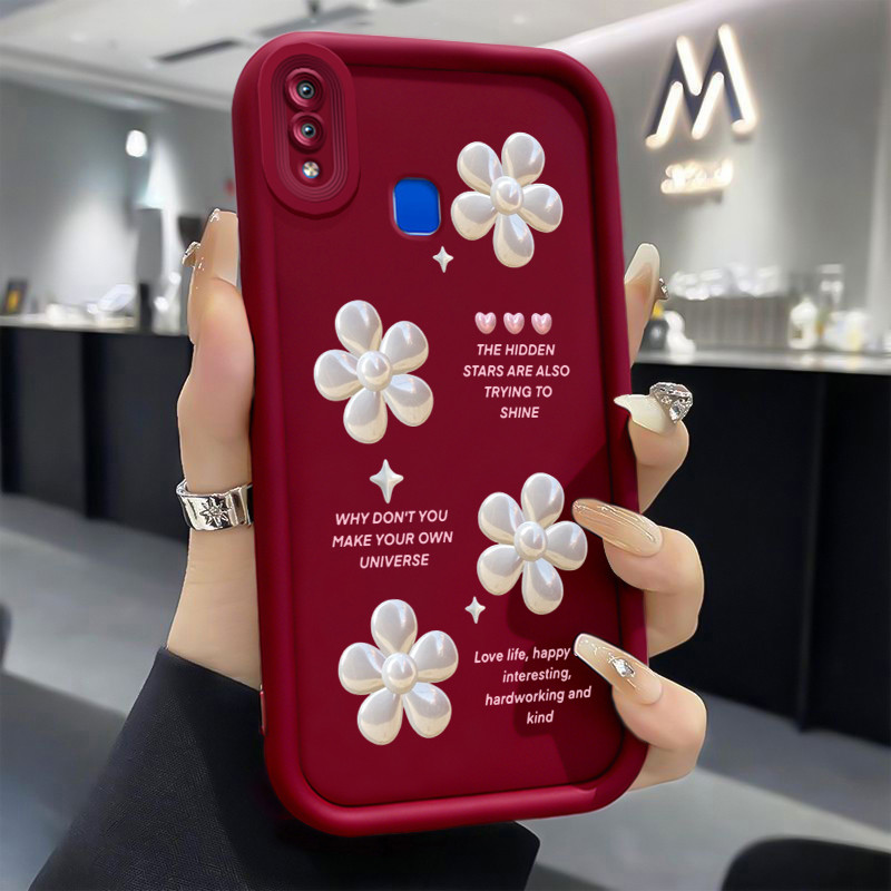 Casing Hp untuk VIVO Y91 Y91i Y93 Y93s Y95 Case Mutiara Bunga kaya raya Kasing ponsel Cesing Silikon