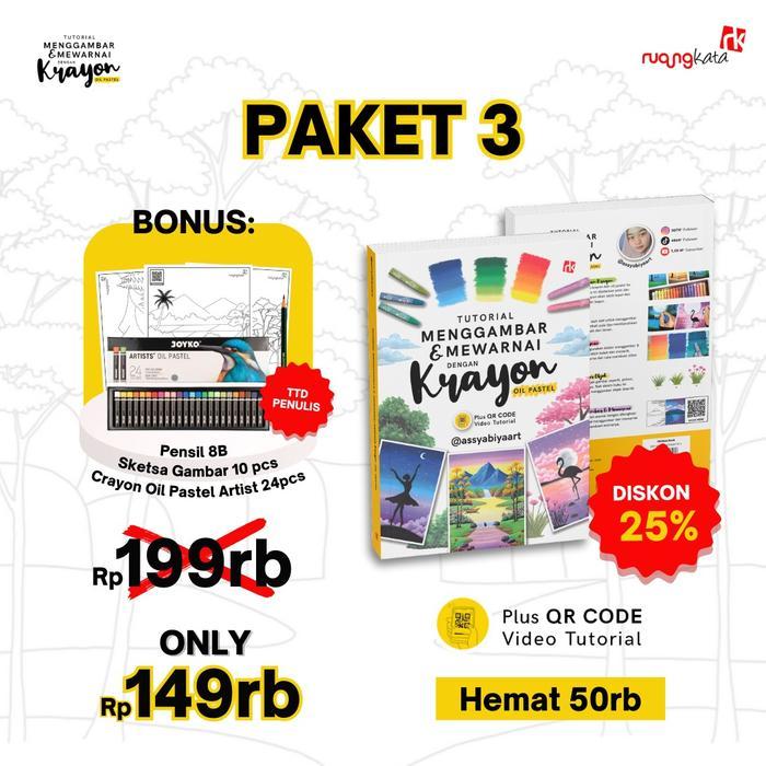 Buku Tutorial Menggambar & Mewarnai Dengan Krayon Oil Pastel