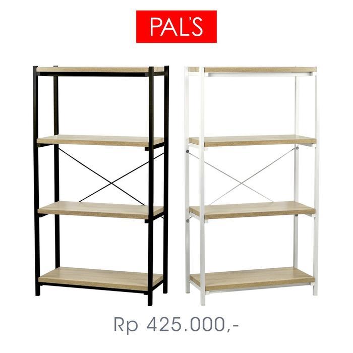 Rak 4 Susun Retro Minimalis Besi Kayu