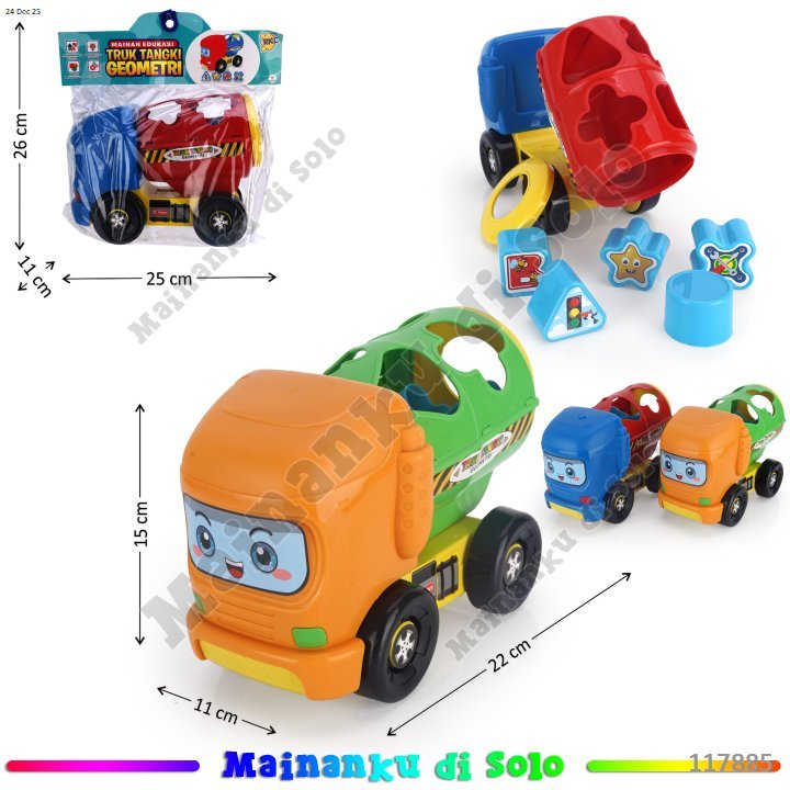 [Mainanku] Mainan Truk Tangki Block F/W Truk Tangki Geometri