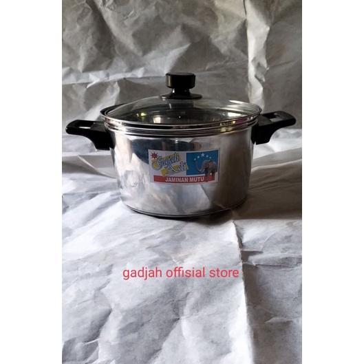 Panci sayur kukus tanpa sarang tutup kaca uk 24cm Kitchenware