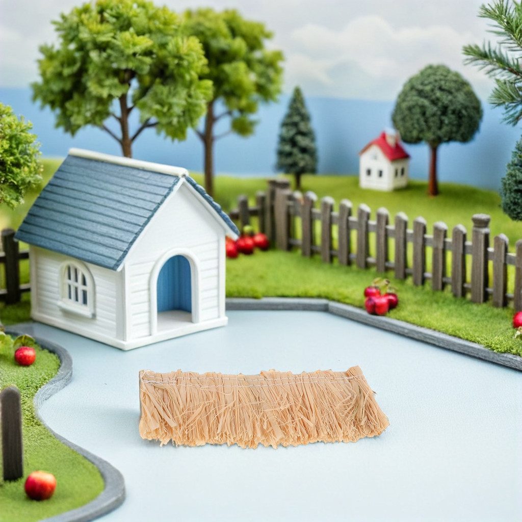 12pcs Realistic Fake Thatch Roofing 3.93X1.57" Miniature Artificial Grass Roof Tiles For Diy House