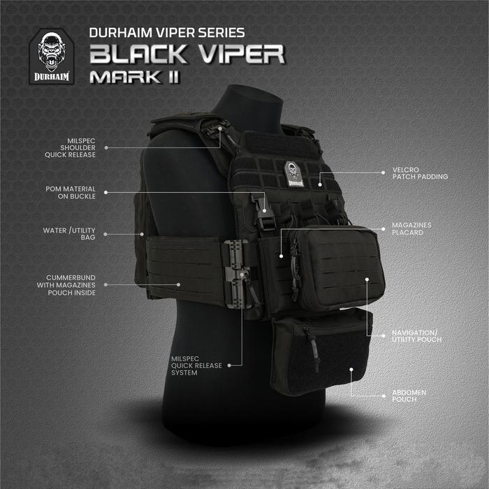 PATAS - BODY VEST BLACK VIPER MK2 DURHAIM