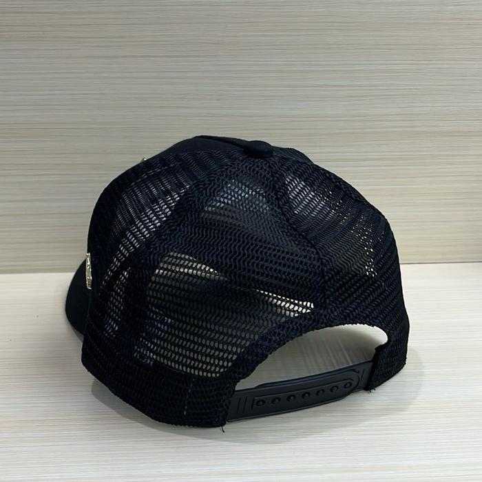 Topi Baseball Jaring Hitam Banteng Besi Gold