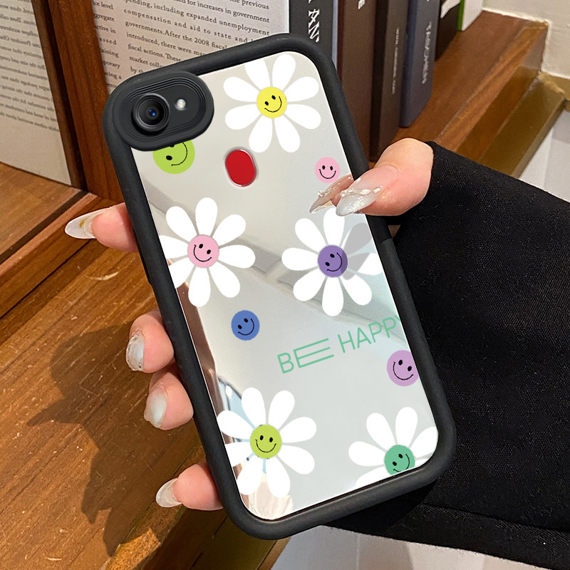 Casing Hp OPPO F5 F7 F5 Youth Case Casing Emosi Daisy Pola Kasus cermin tangga HP Kasing Silikon Sof