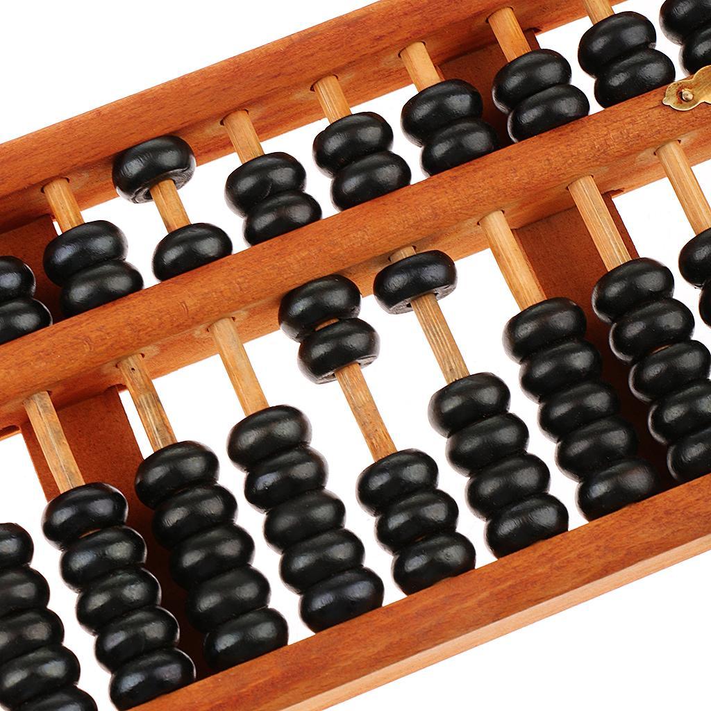 Vintage Wooden 11 Rods Abacus Chinese Lucky Calculator Counting