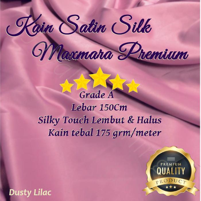 Kain Satin Silk Sateen Sutra Maxmara Polos Premium Lebar 150Cm