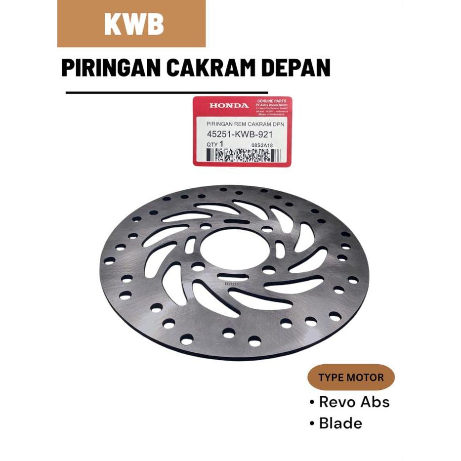 PIRINGAN CAKRAM DEPAN DISK DEPAN REVO ABSOLUTE BLADE KWB FOTO ASLI MOTORCYCLE